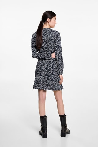 Robe à fleurs - Bleu marine