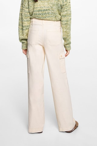Jean style jupe-culotte poches - Beige