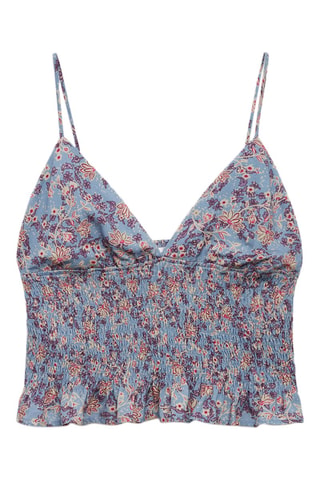 Top imprimé floral - Bleu clair