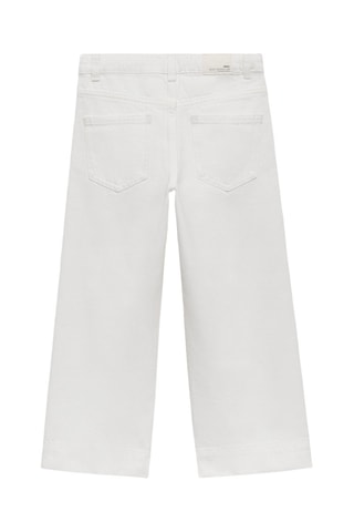 Jean style jupe-culotte détail couture - Blanc