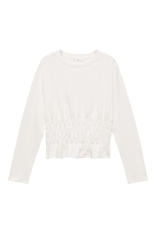 T-shirt taille froncée - Blanc