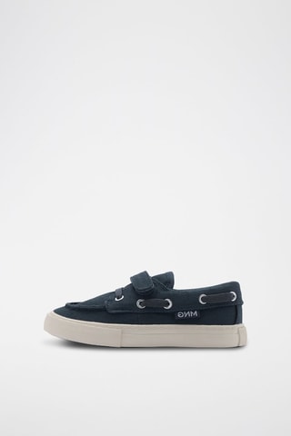 Chaussures bateau à velcro - Bleu