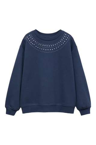Sweat-shirt perlé - Bleu