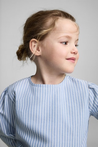 Blouse à rayures en coton - Bleu