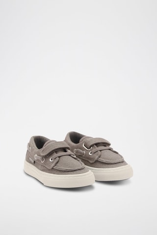 Chaussures bateau à velcro - Gris