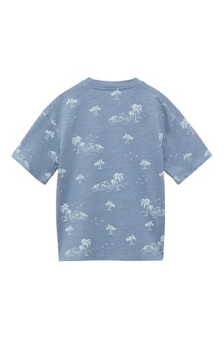 T-shirt imprimé palmiers - Bleu