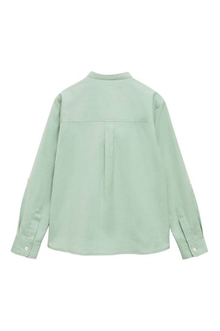 Chemise en coton col mao - Vert