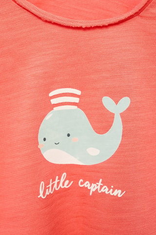 T-shirt en coton imprimé - Orange
