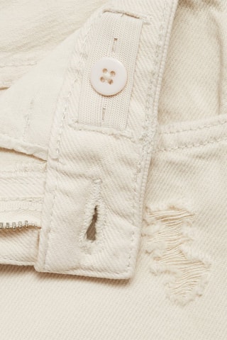 Jean droit déchirures décoratives - Beige