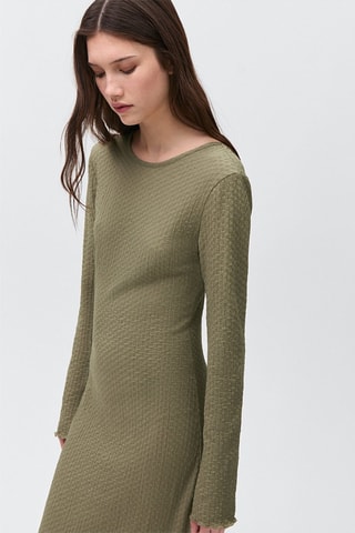 Robe longue texturée - Vert