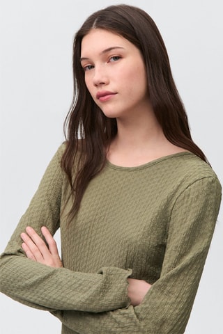 Robe longue texturée - Vert