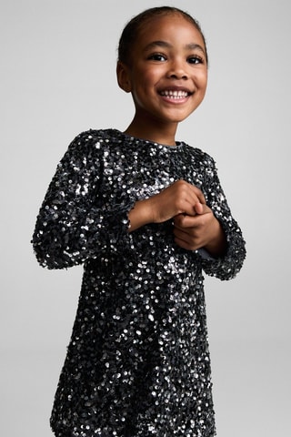 Robe à empiècements en paillettes - Gris