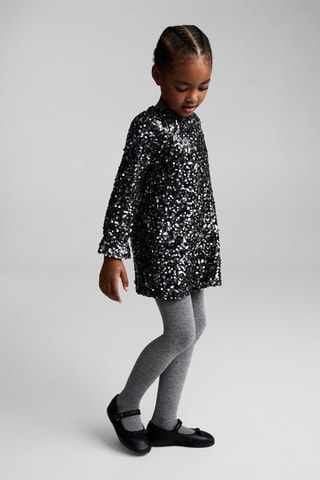 Robe à empiècements en paillettes - Gris