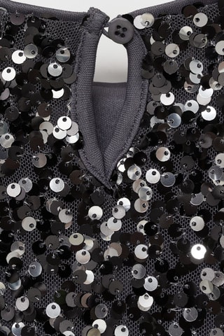 Robe à empiècements en paillettes - Gris