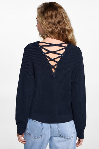 Pull-over maille ouvertures - Bleu marine