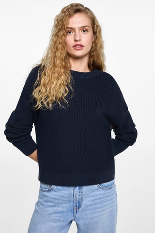 Pull-over maille ouvertures - Bleu marine