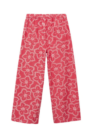 Pantalon imprimé floral - Rouge
