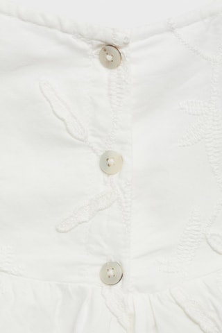 Robe brodée fleurs - Blanc