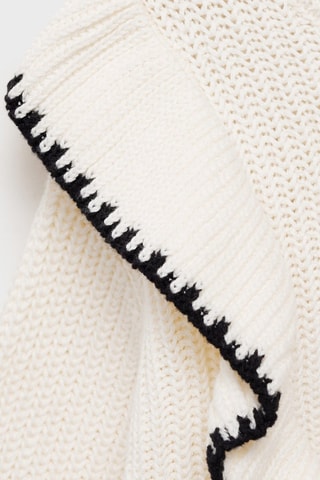 Pull-over maille contrastant - Blanc
