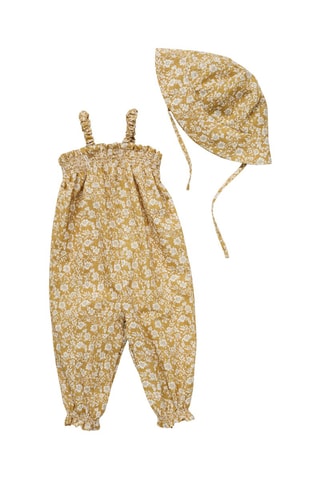Salopette coton imprimé - Jaune