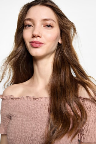 Top bustier froncé - Rose clair