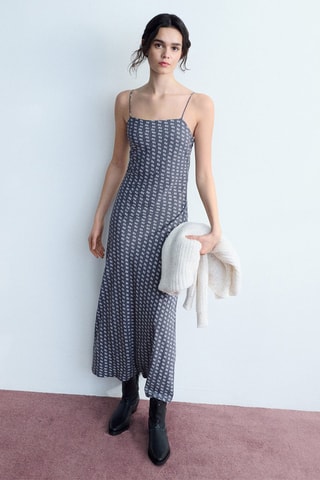 Robe longue imprimée - Anthracite