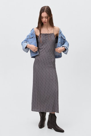 Robe longue imprimée - Anthracite