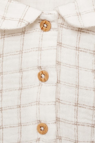 Blouse à carreaux coton - Blanc