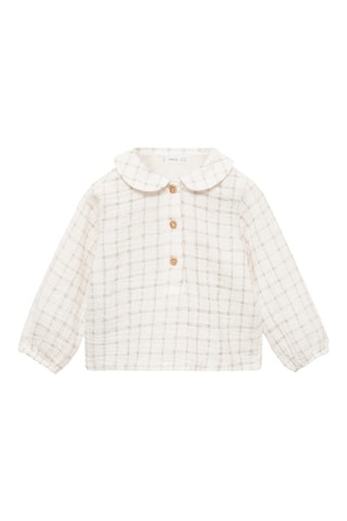 Blouse à carreaux coton - Blanc