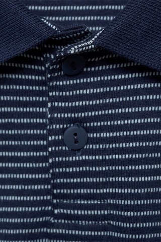 Polo coton à rayures - Bleu