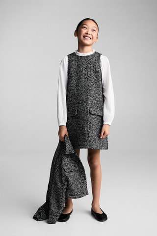 Robe chasuble maille chevrons - Noir