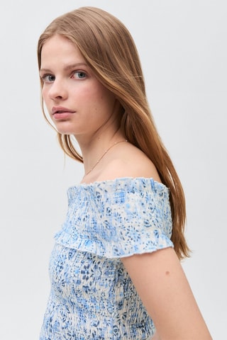 Top épaules dénudées - Bleu clair