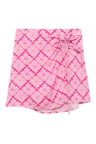 Jupe portefeuille imprimée - Rose