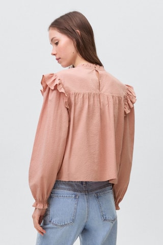 Blouse texturée coton - Rose clair