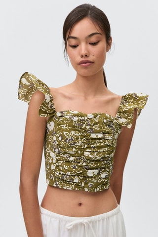 Top drapé - Vert