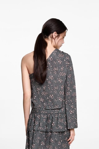 Blouse asymétrique imprimée - Gris
