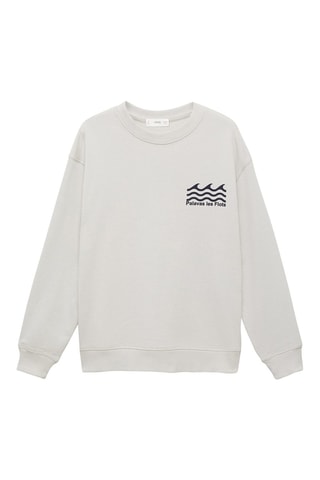Sweat-shirt coton imprimé - Gris