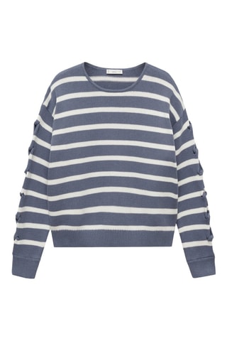 Pull-over en maille à rayures - Bleu