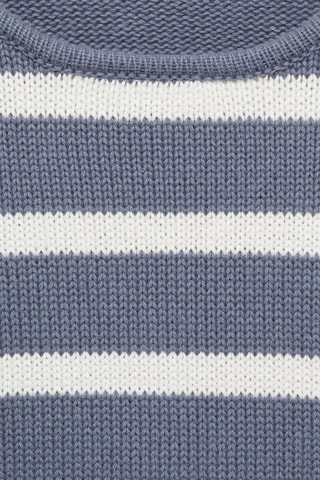 Pull-over en maille à rayures - Bleu