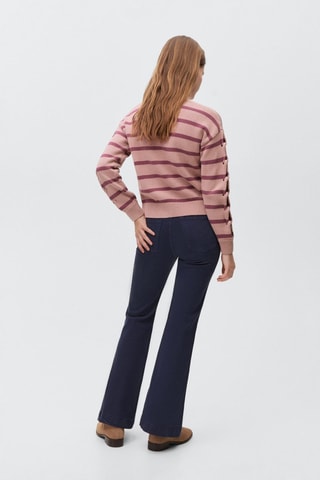 Pull-over en maille à rayures - Rose
