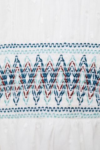 Blouse coton broderies - Blanc