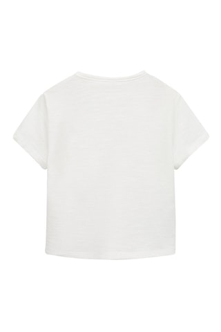 T-shirt coton motif en relief - Blanc