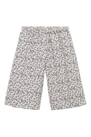 Pantalon droit imprimé fleuri - Blanc