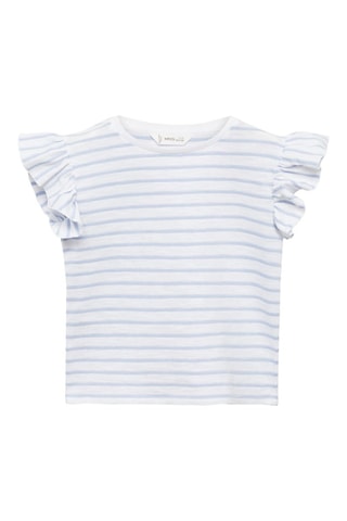 T-shirt 100 % coton rayures - Blanc