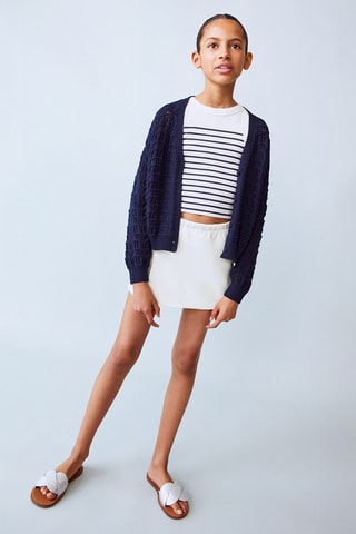 Jupe-culotte en coton - Blanc