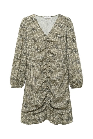 Robe à fleurs détail froncé - Vert