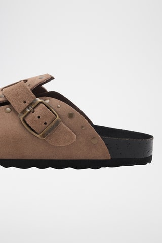 Sabots cloutés cuir - Marron