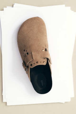 Sabots cloutés cuir - Marron