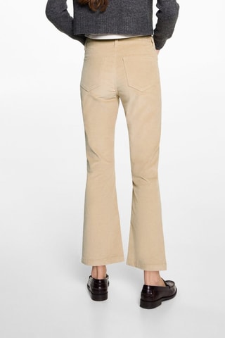 Pantalon flare micro-velours côtelé - Blanc