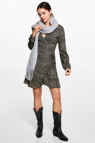 Robe à imprimé fleurs - Gris